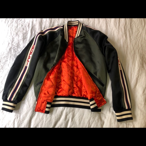 Green Velvet Gucci Varsity Jacket - Picture 2 of 4